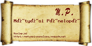 Mátyási Pénelopé névjegykártya